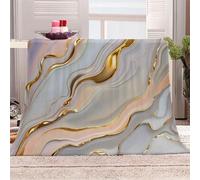 Générique Marbre Aux Lignes Dorées Manta de franela 3D Suave - Cubre Sofá/Cama 150x200 cm,Luxe Et élégance Estampado 3D Ultrarealista,Polar Caliente,Lavable,Hogar/Dormitorio