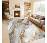 Générique Marbre Platine Tapis Chambre Cuisine Bureau 120x160cm, Antidérapant Tapis Abstrait Moderne Poil Ras Doux Lavable en Machine pour Decoration Maison X-N1