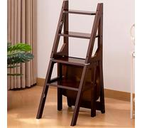 Générique Marche Pied Bois, Chaise de Bibliothèque Pliante en Bois Massif, Tabouret de Petit-déjeuner, Support for Plantes, Escabeaux à Double Usage for la Maison/Bibliothèque/École/Bureau