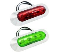 Générique Marine Navigation Lights - 2pcs Red & Green LED Boat Lights IP67 Waterproof Navigation Lamp Set | 12-24V Signal Light For Fishing Sailing Yachting Cruising Docking