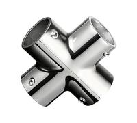 Générique Marine Rail Fitting - Boat Pipe Connector | Stainless Steel Adapter 4-Way, Multi Direction Pipe Joint, Marine Hardware for Yachts Dock Decks Outdoor Ships Guardrail Systems Facility