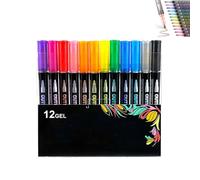 Générique Marker Pen for Highlight, Outline Markers, Double Line Outline Pens, Double Line Quick Dry Outline Markers, Scrapbook Supplies For Drawing and Scribbling (12 color)