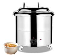Générique Marmite à Soupe Commerciale, Marmite Buffet 13l, Contrôle De Température 35-80°c, élément Chauffant 400w, Revêtement en Acier Inoxydable (White B)