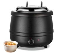 Générique Marmite à Soupe Commerciale, Marmite Buffet 13l, Contrôle De Température 35-80°c, élément Chauffant 400w, Revêtement en Acier Inoxydable (Black A)