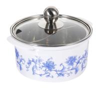 Générique Marmite à Soupe en Acier Inoxydable 16 Cm avec Couvercle, Compatible Induction, Casserole à Fondue Double Compartiment Anti-brûlure pour Cuisson Individuelle et Restauration