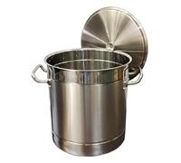 Générique Marmite en Acier Inoxydable 304, 40 L avec Couvercle, Durable, idéale pour cuisinière à gaz et à Induction, Usage Commercial et Domestique