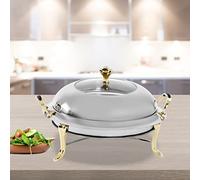Générique Marmite en Acier Inoxydable, Chauffe-Plats De 3,0 L, Chauffe-Plat Réglable, Récipient Isolant Commercial Et Domestique, Chauffe-marmite Galvanisé Or/Argent (Gold)