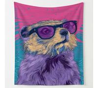Générique Marmotte Rétro Cool jeté de canapé Violet Couverture Flanelle Rétro Plaid Polaire 100 x 150 cm pour canapé lit Salon Chambre Chambre d’Amis léger Doux Sieste Voyage déco Maison soirée Film