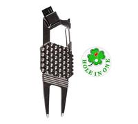 Générique Marque-Balle et Répare-Pitch, Marque-Balle Multifonction en Compact, Accessoire de Golf pour Nettoyage de Rainures Hommes et Femmes