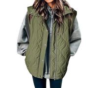 Générique Marque Cropped Puffer Vest Women Lightweight Quilted Stand Collar Sleeveless Jackets Fall Button Zip Up Warm Coat Outerwear Bracelet Cheval Fille (JN, XL)