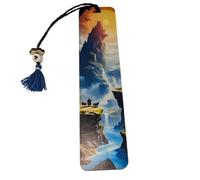 Générique Marque Page en Contreplaqué de Tilleul, Naturel, Imprimé avec Cordon et Pompon, Made in Corrèze, 14 x 3,2 x 0,3 cm (Montagne)