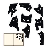 Générique Marque-Page Magnétique 8 Accessoires De Lecture Réutilisables | Signet Chat Noir Fournitures De Bureau Pour Bureau À Domicile École Manuel Document Journal Femmes Hommes Adultes Étudiants