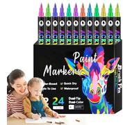 Générique Marqueur À Double Côtés - Marqueurs À Double Facteur Pour La Coloration | Don Besoins En Art Ensemble Avec Une Dentelle Fine Et Large, Stylos De Croquis Pour Adultes Et, Dessiner M