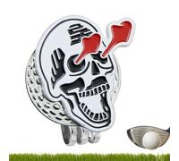 Générique Marqueur de Balle de Golf,Repères de Balle en Métal Tête de Mort - Accessoires de Golf Miniatures Clip Squelette Métal Mixte Anniversaire