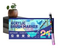 Générique Marqueurs à Pointe Pinceau Acrylique - Fournitures d'Écriture Douces Multi-Couleurs,Set de Feutres Créatifs - pour Adultes École Bureau et Activités Créatives Cadeaux