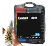 Générique Marqueurs Acryliques | 24 Couleurs Résistantes À La Décoloration - Marqueurs Pinceaux Acryliques Pour Toile | Pour Noël Anniversaire Bois Toile Papier Adolescents Adultes Artiste