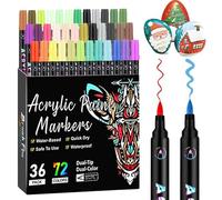 Générique Marqueurs Acryliques | Marqueurs Pour Vitres À Double Extrémité 72 Couleurs,Accessoires Maison Pour Décorations De Bricolage Créatif Cadeaux Pour Récompenses Quotidiennes Noël Anniversaire