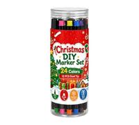 Générique Marqueurs de Noël 24 Couleurs 2 Pointes Papeterie Créative | 12 Pièces Stylos pour Cartes et Dessin pour Classe Maison Maternelle Journaling Scrapbooking