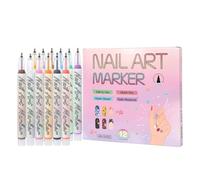 Générique Marqueurs d'Ongles,12 Couleurs Outils Peinture Manucure | 0,7 mm Stylo de Dessin pour Ongles,pour acrylique, sculpture, pointage, pointillage, dessin, salon maison, beauté & soins