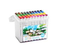 Générique Marqueurs pour - 60 Couleurs à Double Pointe - Kit de Marqueurs Artistiques,Stylo à Bas Peinture Cro lustration