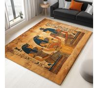 Générique Marron Tapis Salon Papyrus Égyptien Ancien Modèle 80 x 150 cm Lavable en Machine Super Doux et Antidérapant Tapis Décoratif Salon Doux Poil Court pour Chambre Adulte, Salle à Manger