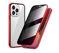 Générique Marvulur Phone Case, Marvulur Powerful Anti-Peep Magnetic Phone Case, Full Body Shockproof Clear Cases for iPhone 16/15/14/13/12/11 Series (Red,16pro)