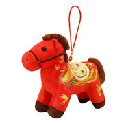 Générique Mascotte Cheval Du Nouvel An Chinois | Peluche Animal,Pendentif Sac Fête du Printemps | Pour Adolescents Adultes Passionnés de Culture Étudiants Bureau Voyageurs Sacs à Dos Valises