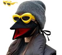 Générique Mask with Moving Beak, Bird Beak Mask and Sunglasses Set,Funny Animal Costume, for Halloween, Parties, Cosplay (Black)