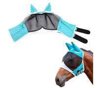 Générique Masque Anti-Mouches pour Chevaux, avec Protection pour Les Oreilles, Protection Anti-UV, Maille Respirante, Large Espace pour Les Yeux, Trou pour Le Toupet, sans Frottement