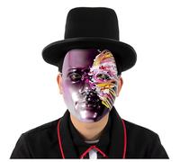 Générique Masque Carnaval Visage Entier Artistique - Masque Déguisement Adulte avec Motif Graffiti Violet pour Fête de Carnaval, Soirée Thématique, Bal Masqué - Accessoire Fantaisie Cadeau Femme