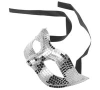 Générique Masque de Bal Design Unique Facile à Assortir Inspiré Boule Disco Masqué Argenté en Pvc à Moitié Visage pour Fête Costumée et Soirée Musicale