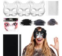 Générique Masque de Chat Brut - Kit de Confection de Déguisements | Accessoire de Costume avec Toile Mesh et Feutre pour Artisanat Artistique Déguisement Cosplay Fête Masquée Hommes Femmes