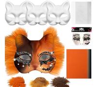Générique Masque de Chat Brut | Kit Masque Animal,Accessoire de Costume avec Toile Mesh et Feutre pour Artisanat Artistique Déguisement Cosplay Fête Masquée Hommes Femmes