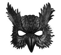 Générique Masque de Hibou Noir en Pu Léger Ajustement Réglable, Masque D'animal Réaliste pour Bal Masqué et Jeux D'aventure en Plein Air