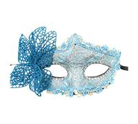 Générique Masque De Mascarade Femme Halloween Pour Homme Masqué Venitien Rétro Antique Mascaras Media Cara Máscara Vénitienne Bal Carnaval Plastique Blanc Cosplay Costume(Bleu)