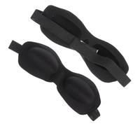 Générique Masque de Sommeil Noir Léger et Respirant en Eva 2 Pièces pour Camping et Usage Intérieur, Cache-yeux Confortable et Occultant Sommeil Réparateur