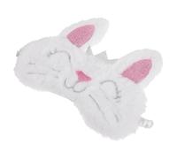 Générique Masque de Sommeil Peluche Lapin Blanc Doux et Lavable, Cache Yeux Confortable pour Femmes et Filles Lors de Voyages en Train Déplacement