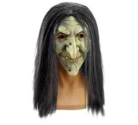 Générique Masque facial complet de vieille sorcière effrayante avec perruque accessoire cosplay d Halloween en latex parfait pour les soirées et décorations festivals cadeau costume