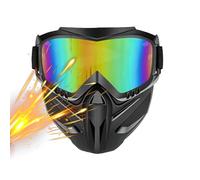 Générique Masque Facial Moto Antibuée | Protecteur Coupe-Vent avec Lunettes Amovibles Incluses,Couvre-visage intégral 2 en 1 ajustable,Pour Hommes Ski, Vélo Extérieur, Travail Et Jardinage