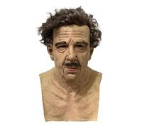 Générique Masque Halloween Effrayant En Latex,Halloween Crâne Latex Horreur Scream Carnaval Démon Souriant Noir Pour Drôle Costume Homme Femme Pour Fêtes (009 Grand père/mère,Taille unique)