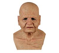 Générique Masque Halloween Effrayant en Latex,Masque Facial Complet Horrific Creepy Terrifiant Monstre Scream Démon Souriant Adulte Visage Bal Masqué Fête (007 Grand père/mère,Taille Unique)
