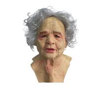 Générique Masque Halloween Effrayant,Halloween Horreur Masques Complet en Latex Costume Silicone Helloween Mask Adulte Visage Déguisement d'horreur Homme Femme (004 Grand père/mère,Taille Unique)