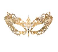 Générique Masque Métal Demi-visage Or avec Incrustations Brillantes, Design Ajouré Léger, Élégant et Mystérieux, pour Carnaval et Performances Féminines