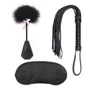 Générique Masque occultant Noir + Fouet Doux + Raquette en Plumes 3 pièces - Ensemble de Sport d'intérieur pour Couple -B213