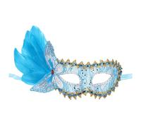 Générique Masque Soiree Bal Masqué Femme Sexy,Performance De Mascarade En Dentelle De Plumes De Grande Taille Pour Femmes (Blue, One Size)
