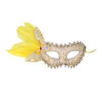 Générique Masque Soiree Homme,Performance De Mascarade En Dentelle De Plumes De Grande Taille Pour Femmes (Yellow, One Size)