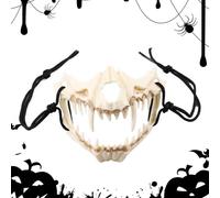 Générique Masque Squelette Halloween - Déguisement Cosplay Effrayant à Moitié Crâne - Accessoire Cosplay Terrifiant pour Fête Carnaval,Pour Célébration Rôle Jeu Rassemblement Vacances