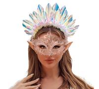 Générique Masque Vénitien Demi-Masque Mystère Venise Therian Mask Mascarade Vénitienne Bal Masqué Blanc À Décorer Carnaval Pour Soirée De Bachelorette Fête Et Costumes(Or rose)