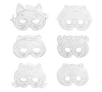 Générique Masques de Carnaval-Carte en papier à soi-même pouvant être colorée Nouveau spectacle fête pour enfants peint à moitié visage (White, One Size)