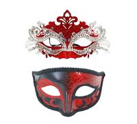 Générique Masques de Carnaval-Couples sur le thème du pour une soirée festive, un bal masqué, le couple parfait pour Halloween et une soirée costumée (Red2, One Size)